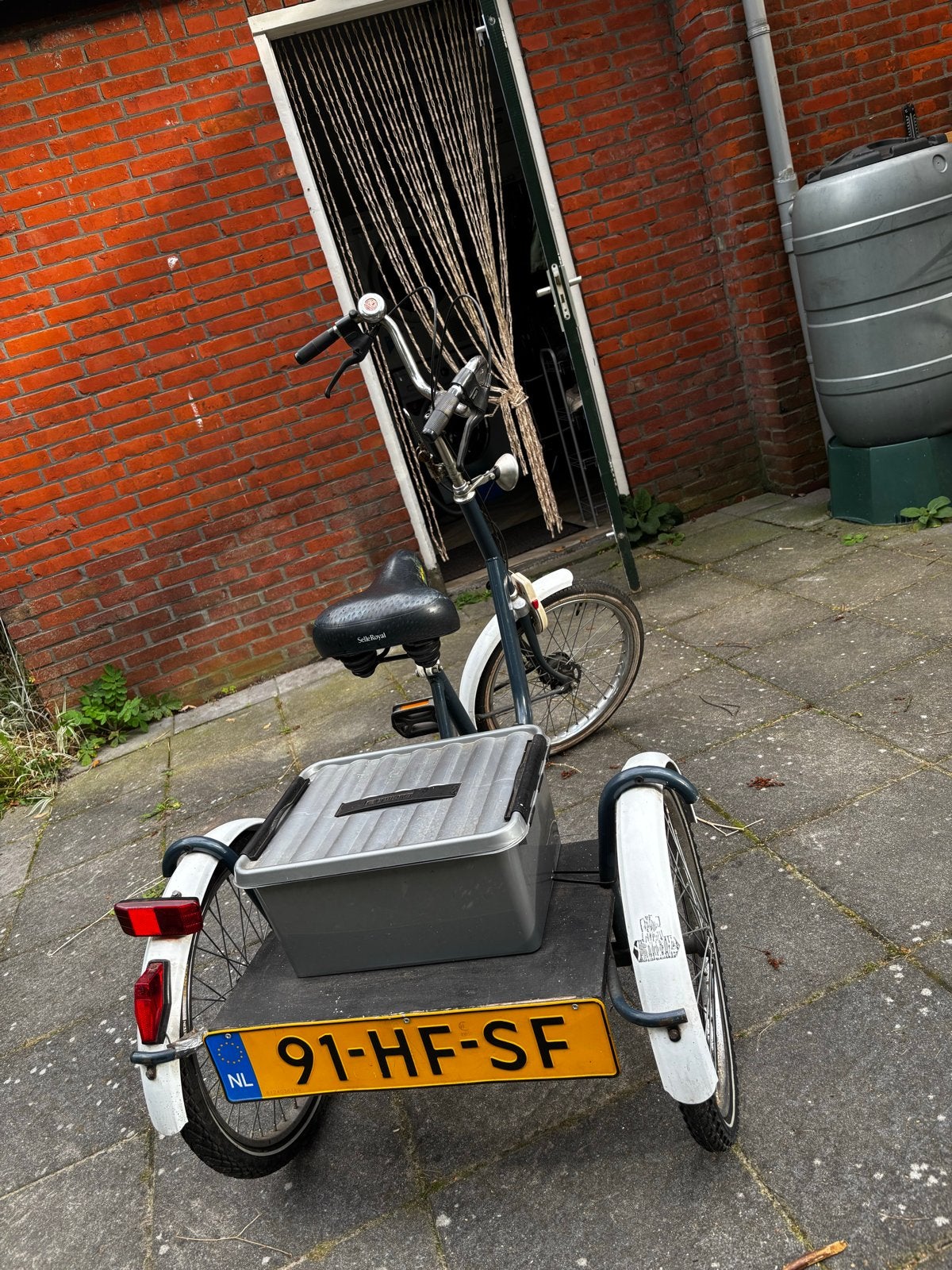Compacte driewieler met bagagebox, Ophalen of Verzenden, Gebruikt, Trommelrem
