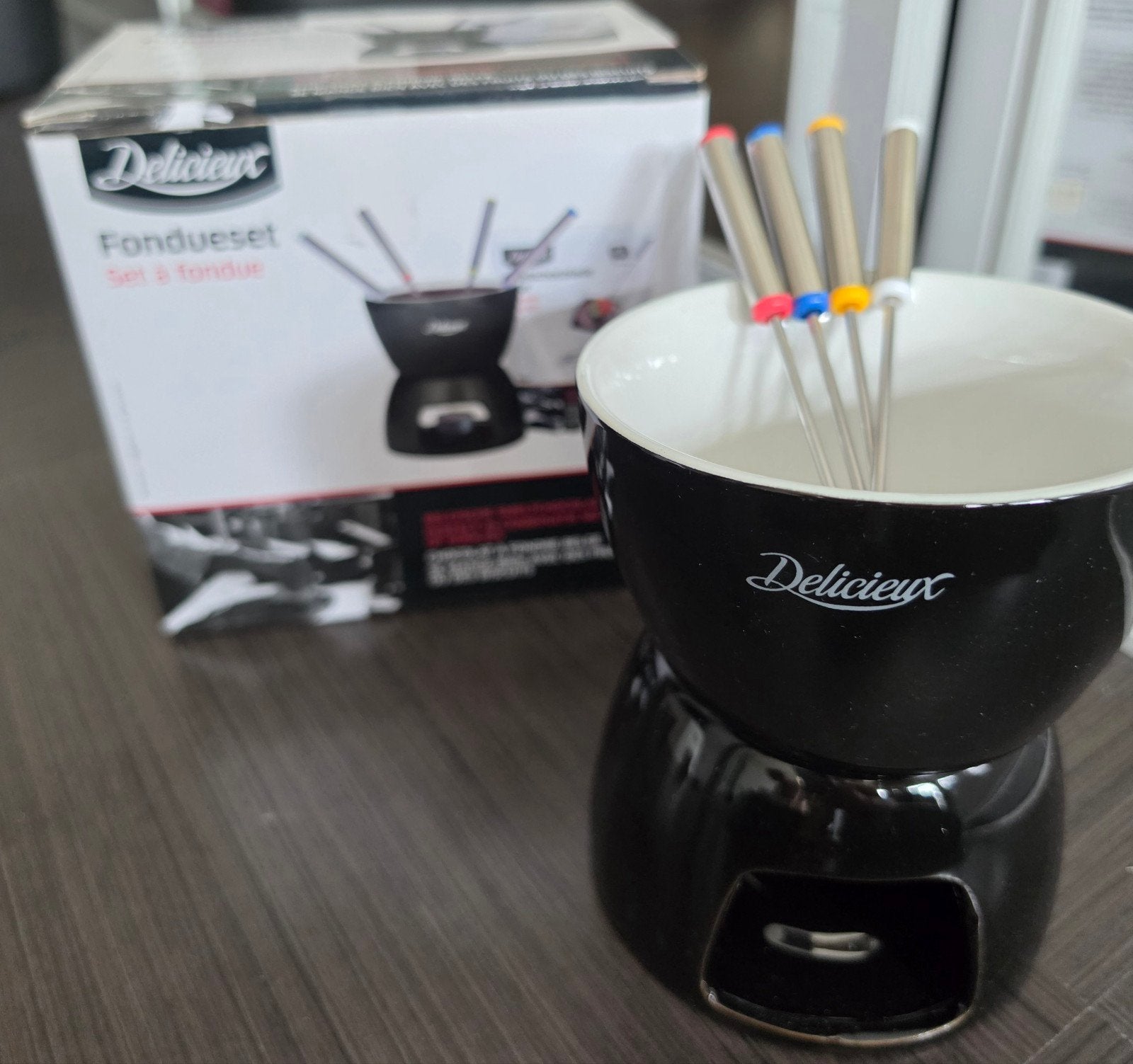 Delicieux Fondueset - Chocoladefondue met 4 vorkjes, Witgoed en Apparatuur, Fonduesets, Ophalen of Verzenden, Nieuw, Fondueset
