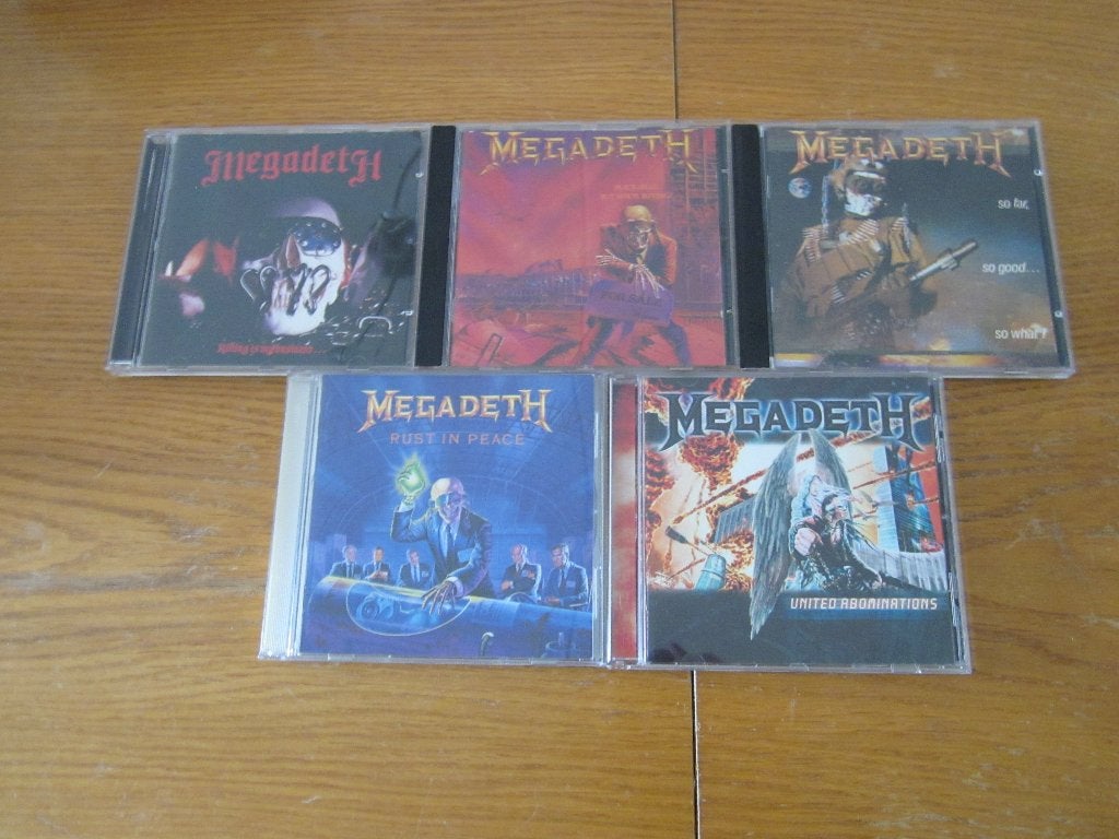Megadeth 5 CD's in gebruikte staat, Gebruikt, Eerste persing, Metal, Ophalen of Verzenden