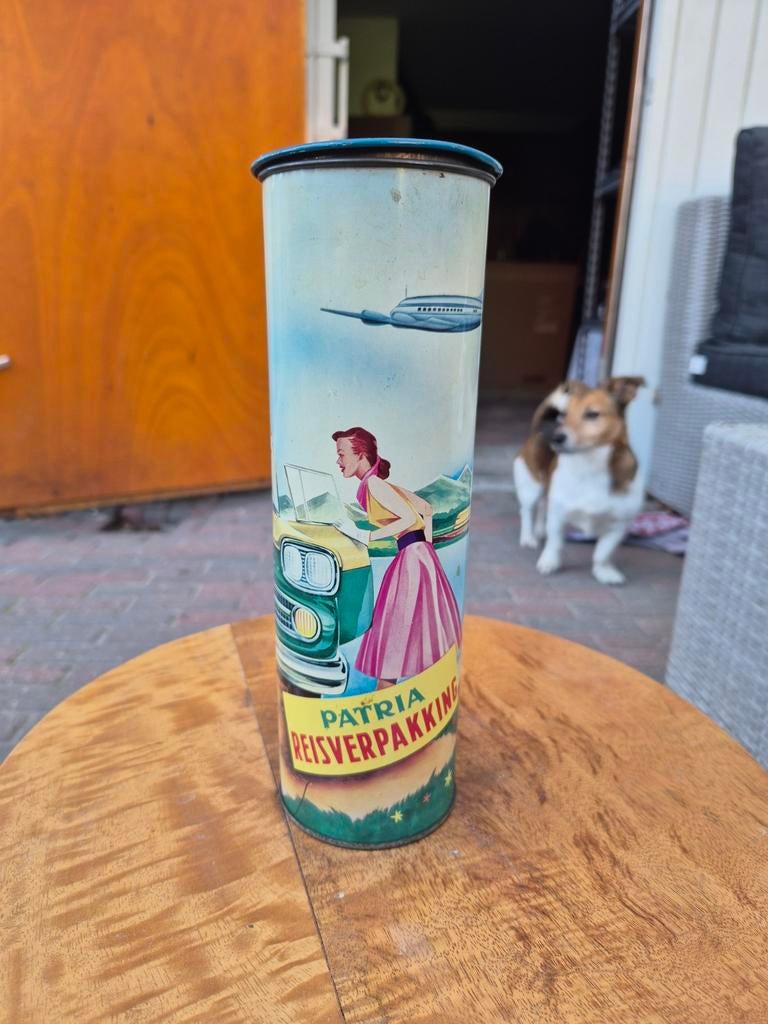 Patria Reisverpakking Blik - Vintage Verzamelaarsitem, Verzamelen, Blikken, Gebruikt, Koek(jes), Overige merken, Ophalen of Verzenden