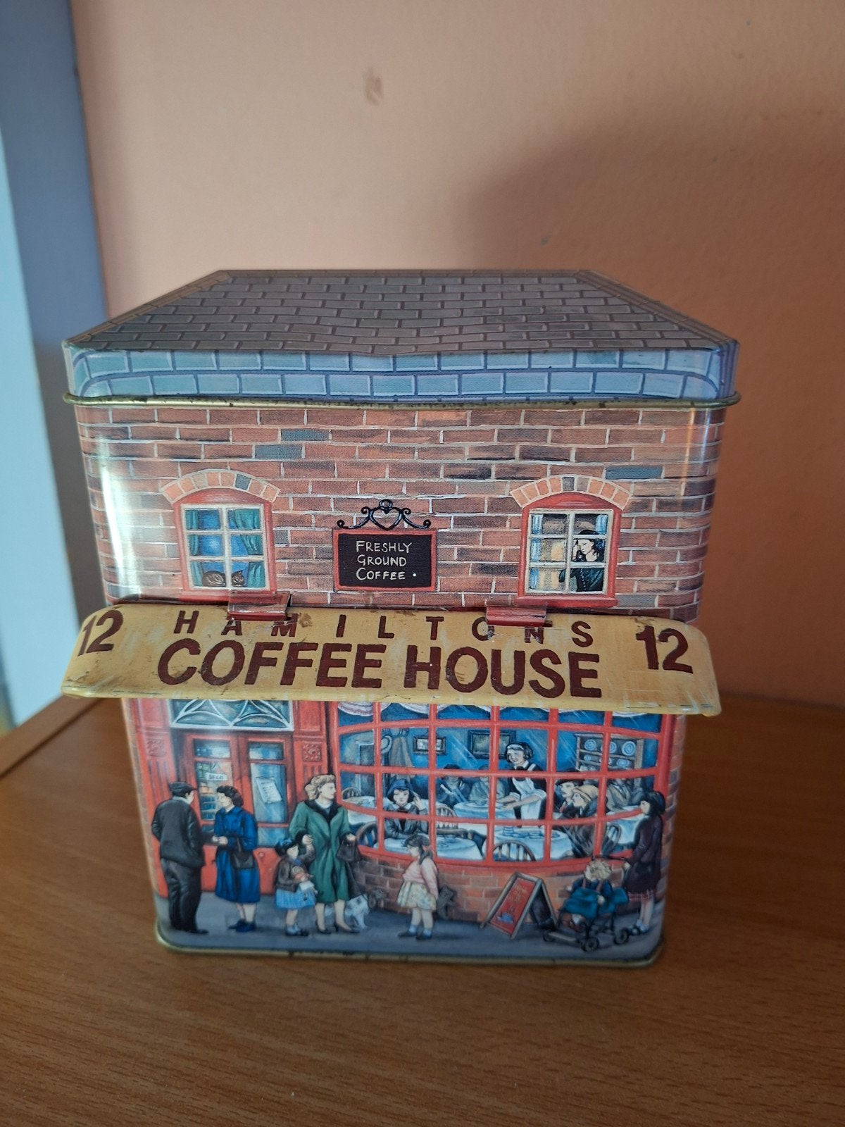 Vintage Hamilton's Coffee House Blikken Trommel, Verzamelen, Ophalen of Verzenden, Gebruikt, Overige
