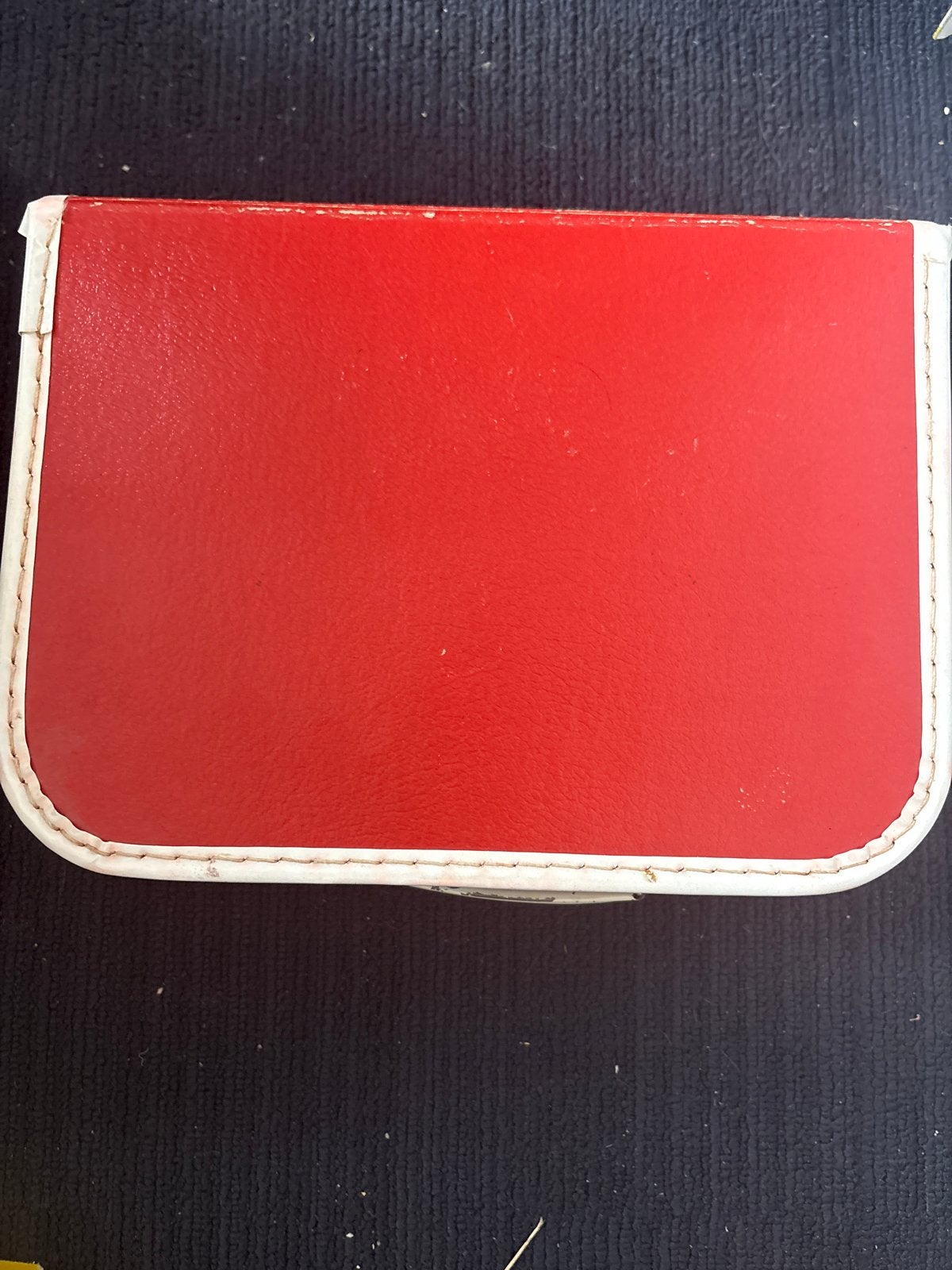 Vintage rood koffertje met bloemenpatroon, Overige materialen, Gebruikt, Slot, Minder dan 50 cm