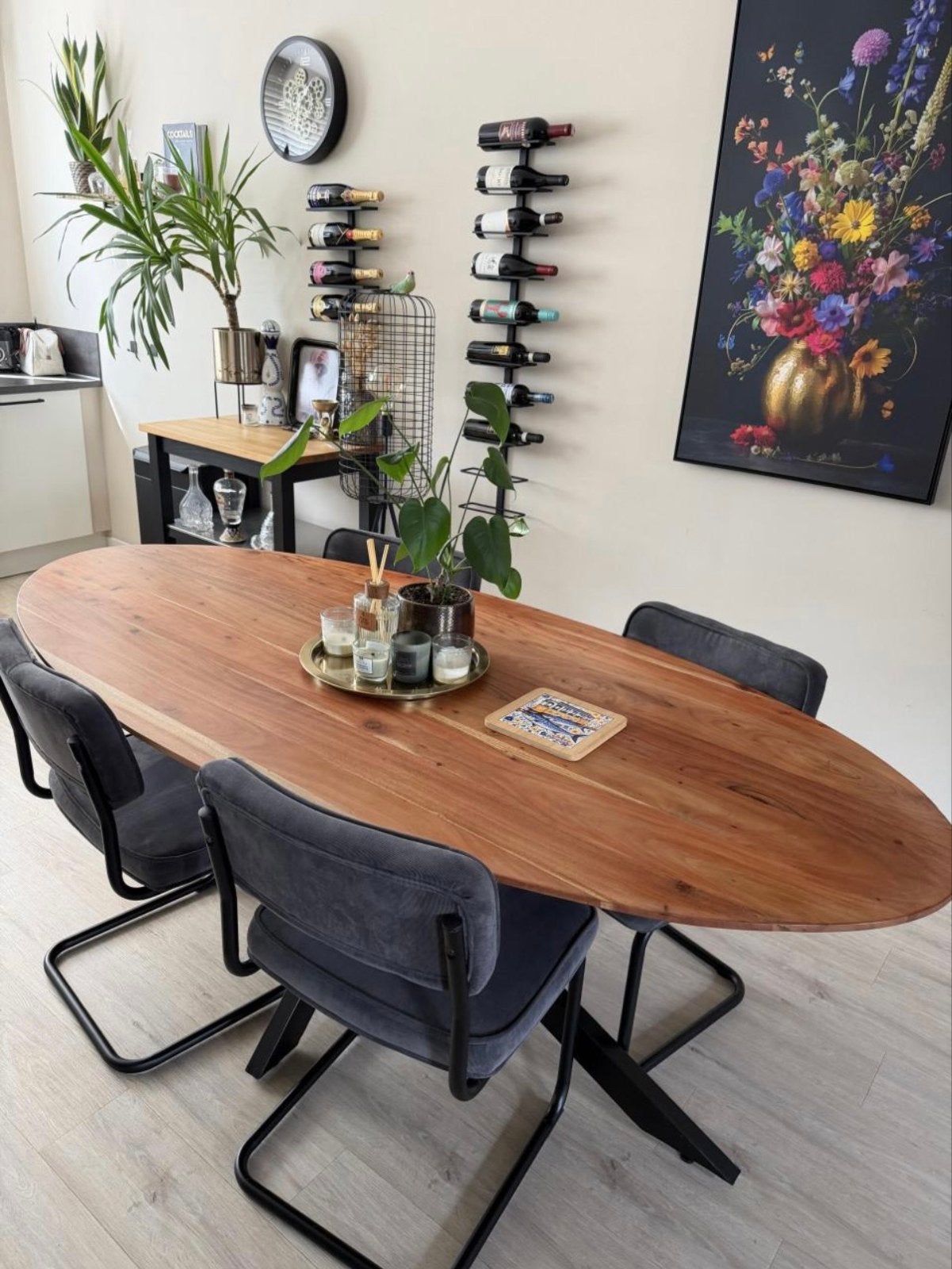 Eettafel 210x100 cm incl. 4 stoelen – Zitmaxx Wonen uit 2023, Ophalen, Gebruikt