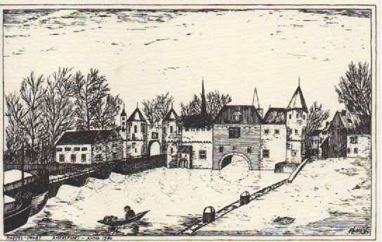 Koppelpoort tekening, Ophalen of Verzenden, 1980 tot heden, Ongelopen, Utrecht
