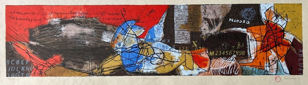 Zeefdruk Mohammed Quraish - Flying IV, Gesigneerd, Ophalen of Verzenden, Zeefdruk