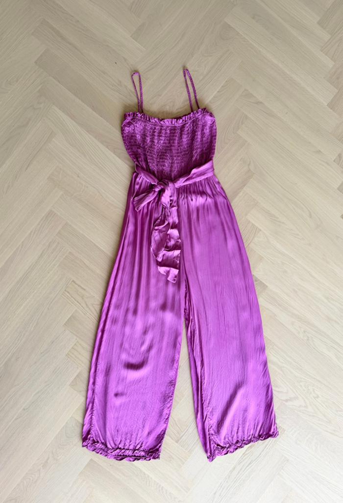 Ambika paarse jumpsuit viscose one size (valt als 36) - zgan, Ophalen of Verzenden, Zo goed als nieuw, Maat 36 (S), Paars