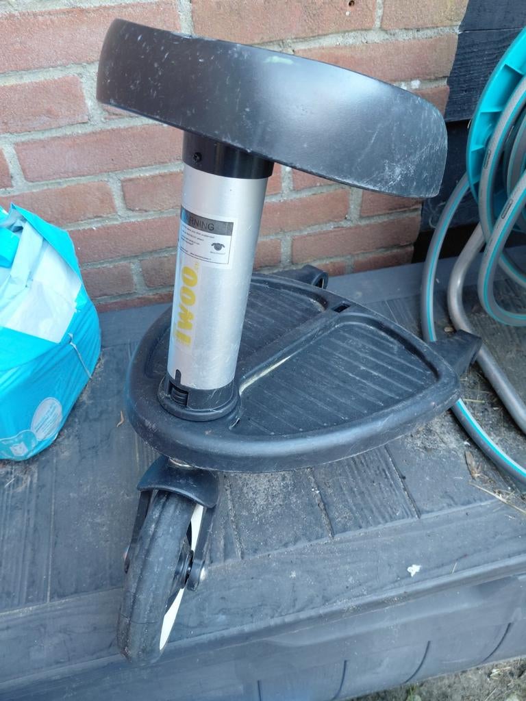 Meerijdplankje met zitje voor kinderwagen/buggy bugaboo, Ophalen, Gebruikt