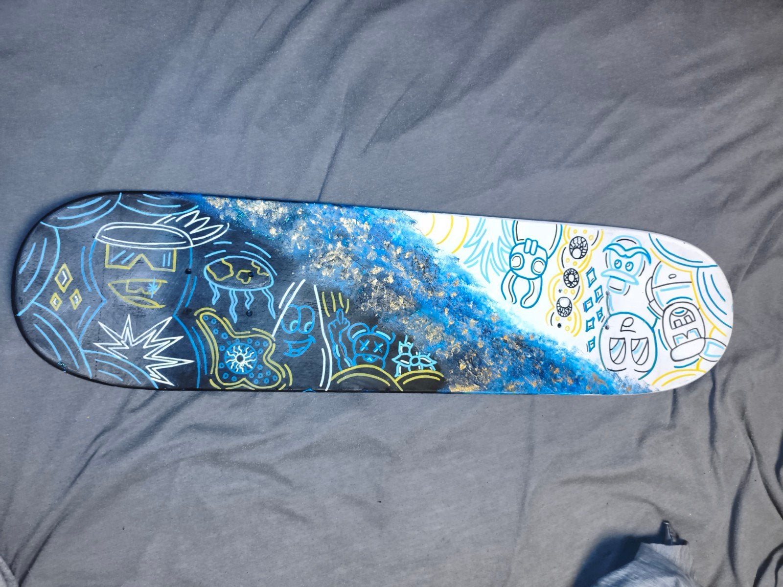 Uniek Handgeschilderd Skateboard Deck - Kunst aan de Muur, Ophalen of Verzenden, Gebruikt, Skateboard