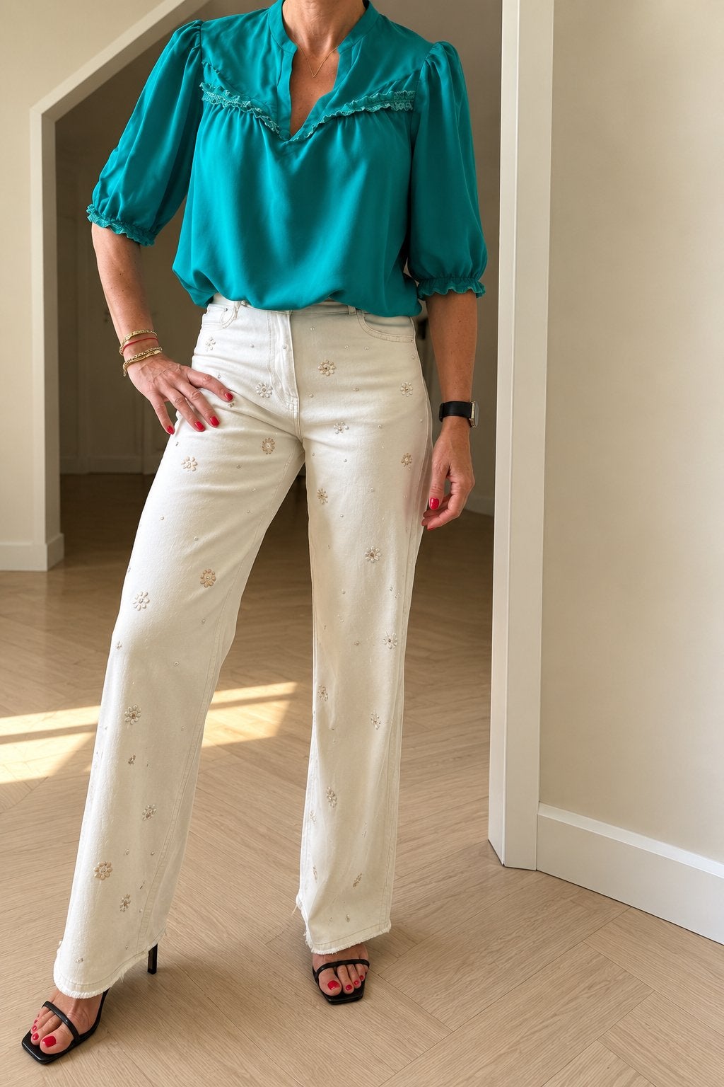 Dante Turquoise Blouse Maat 36 (S) - Zeer Goede Staat, Ophalen of Verzenden, Zo goed als nieuw, Maat 36 (S), Overige kleuren