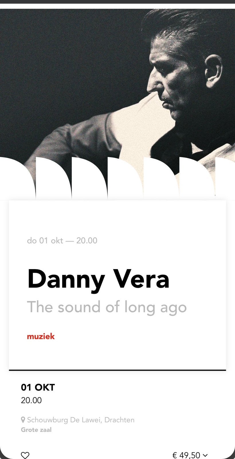Danny vera 1 oktober Lawei Drachten, Tickets en Kaartjes, Twee personen, Oktober