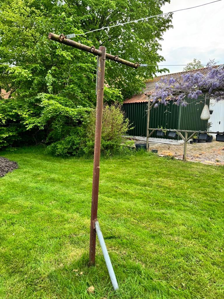 Waslijn 10meter staal, Tuin en Terras, Droogmolens en Wasrekken, Ophalen, Gebruikt, Overige typen