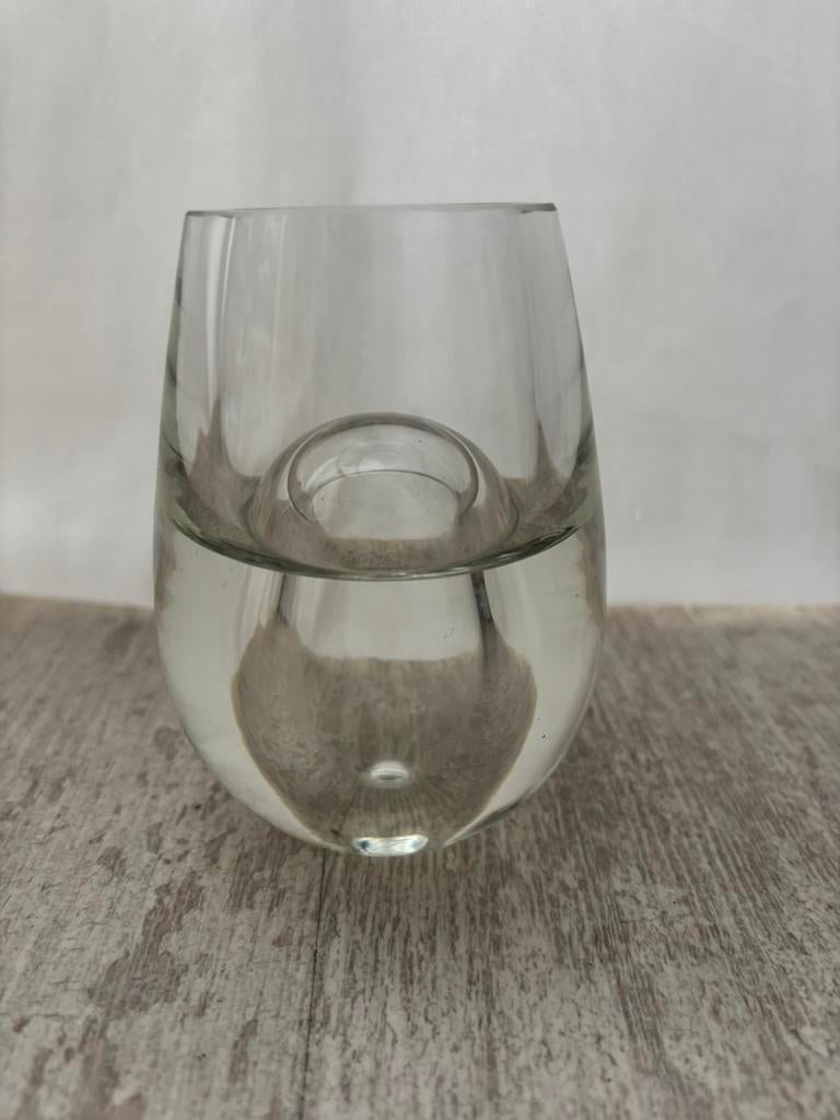 Vintage La Vida 2 Zijden Kristallen Vaasje / Polen, Antiek en Kunst, Antiek | Glas en Kristal, Ophalen of Verzenden
