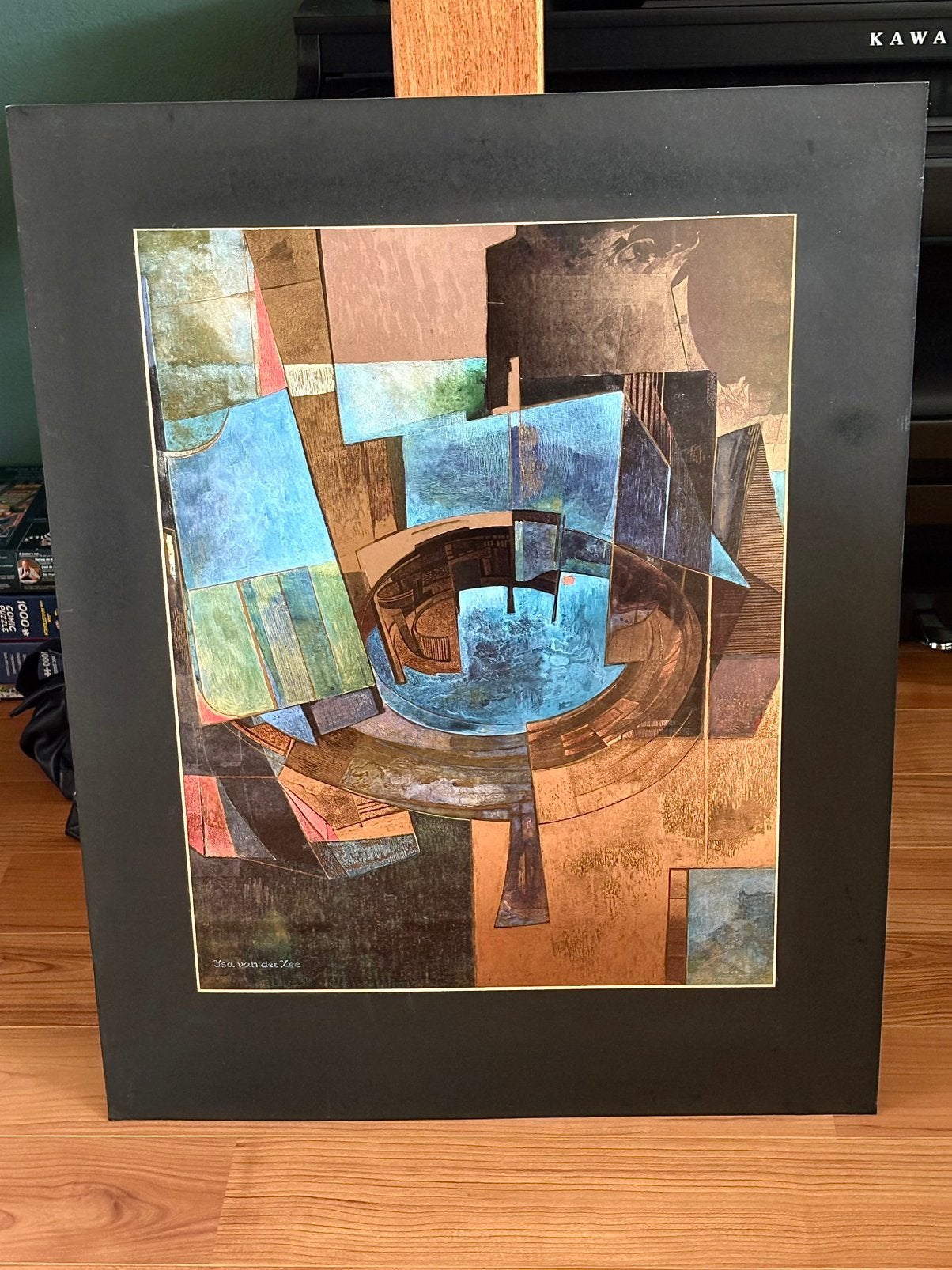 Isa van der Zee abstract kunstwerk 67 x 51 cm, Ophalen, 50 – 75, Oorspronkelijke maker, Zo goed als nieuw