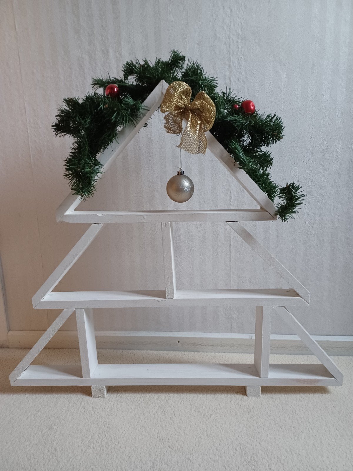 Kerstboom kerst boom wit van hout, Ophalen