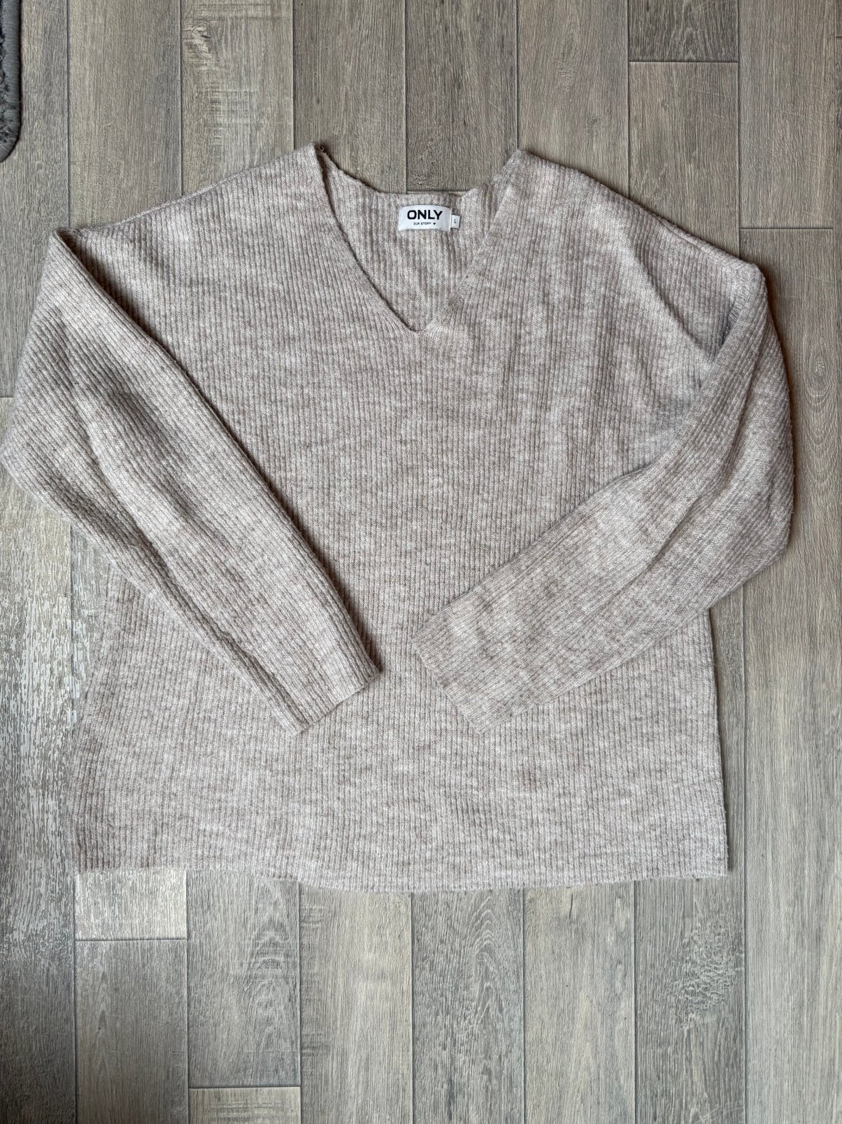 Only gebreide trui beige dames L, Kleding | Dames, Ophalen of Verzenden, Zo goed als nieuw, Maat 42/44 (L), Beige