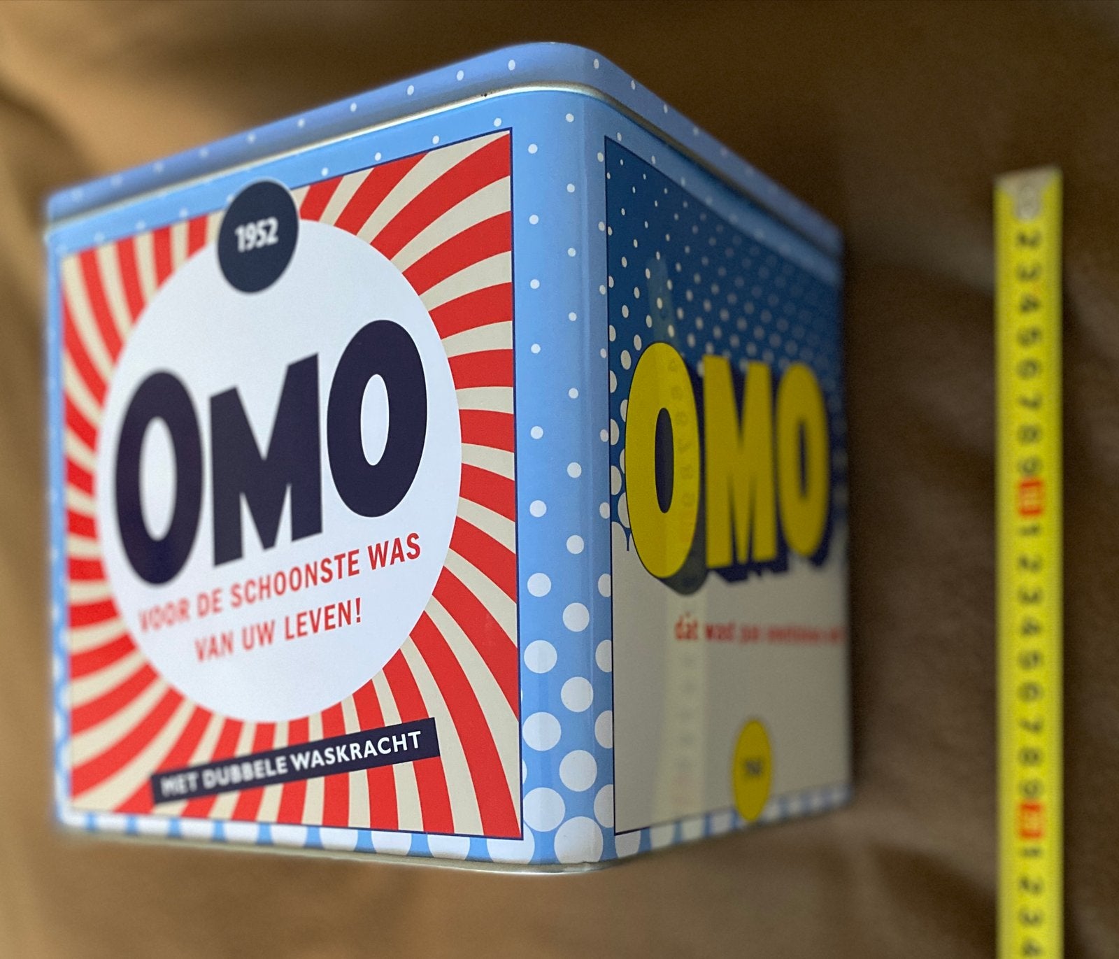 Vintage OMO Blik - Nostalgische Waspoeder Verpakking, Verzamelen, Ophalen of Verzenden, Zo goed als nieuw, Overige, Overige merken