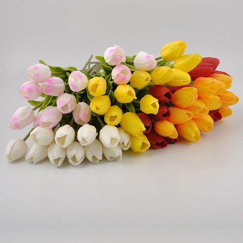 Kunst Tulpen / Nep Bloemen Kunstplant Decor Boeket Namaak, Verzenden, Nieuw, Kunstbloem
