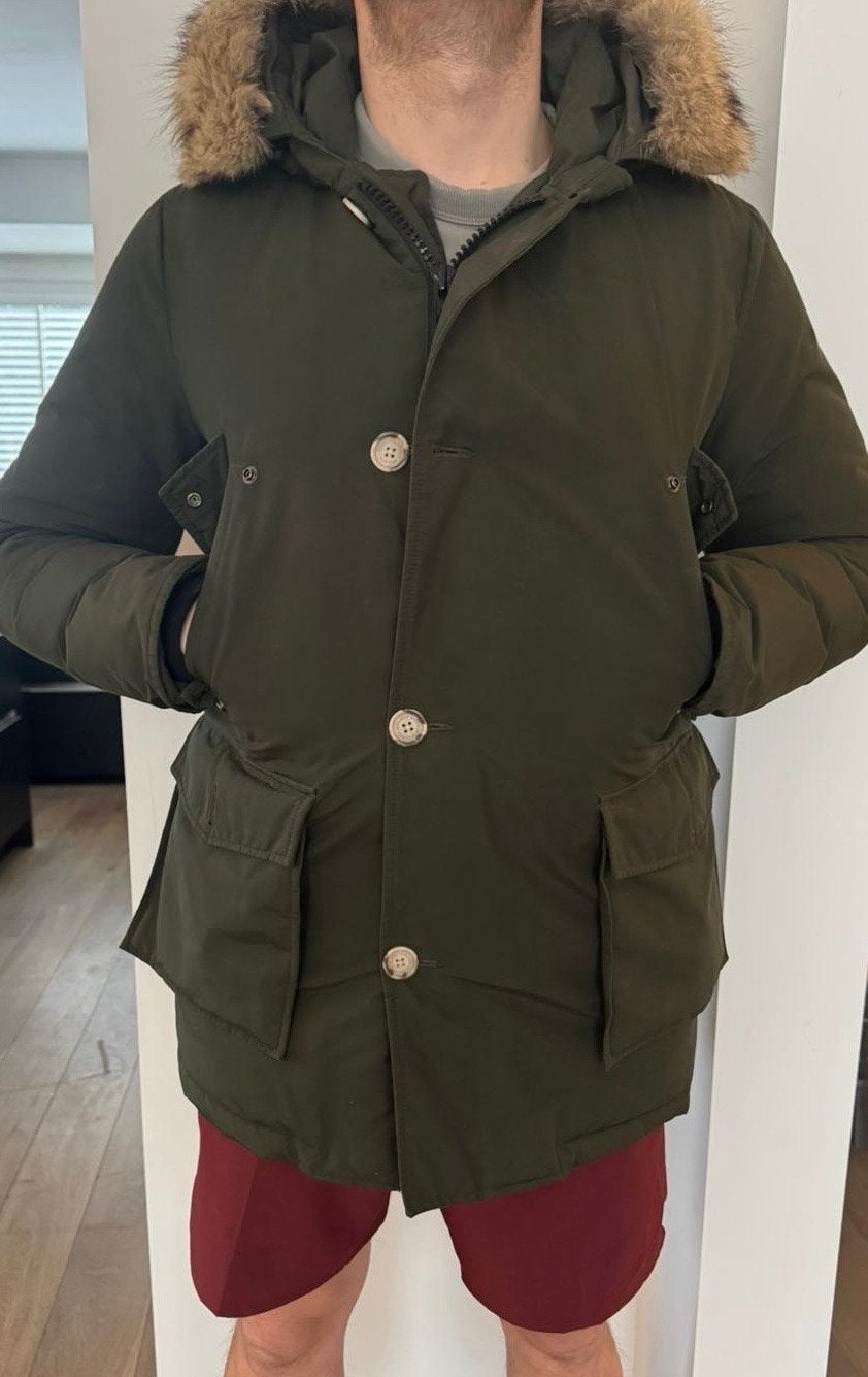 Woolrich Parka Jas - Maat M - Donkergroen, Ophalen of Verzenden, Zo goed als nieuw, Maat 48/50 (M), Groen