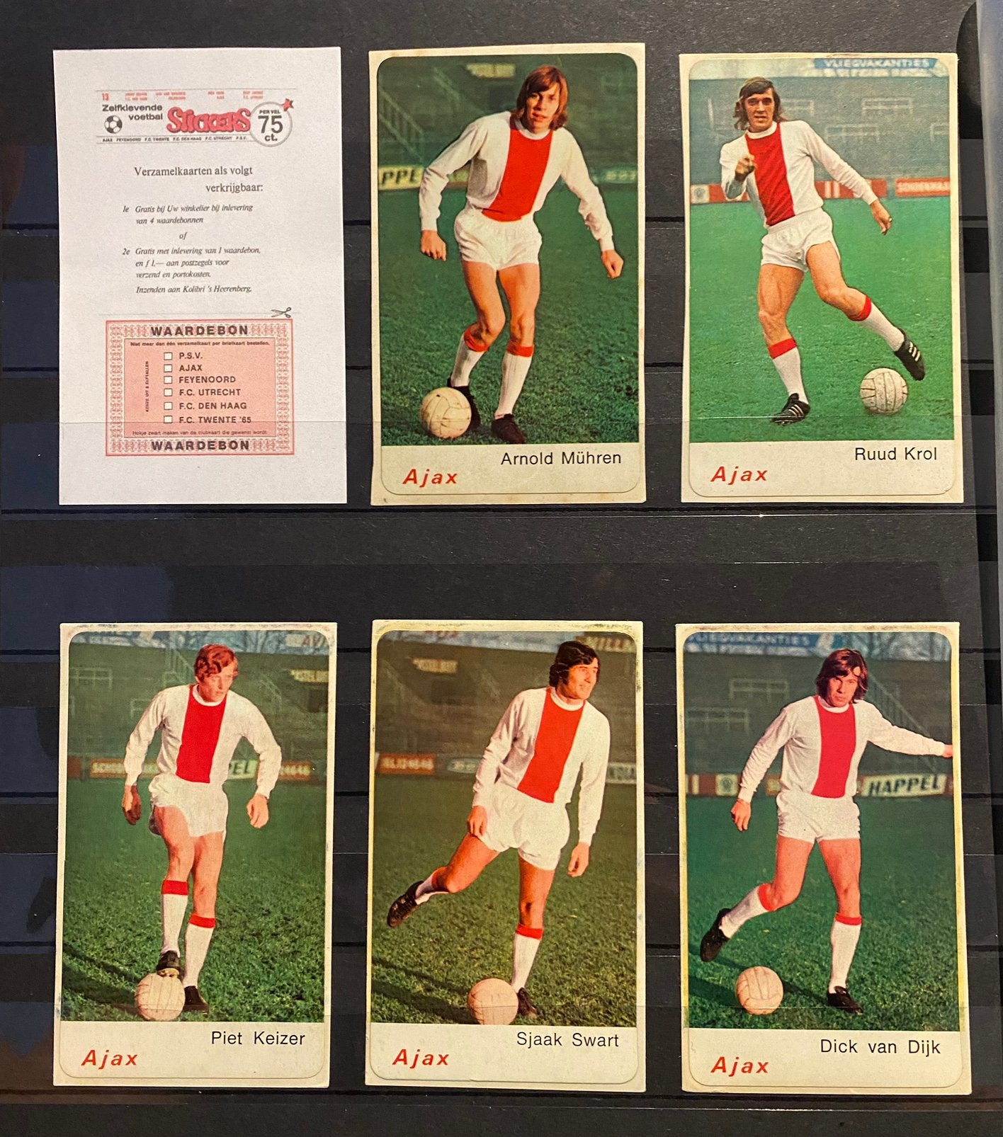 Zeldzame lot Ajax Kolibri voetbalstickers kaarten(1971/1972), Ophalen of Verzenden, Zo goed als nieuw, Ajax, Poster, Plaatje of Sticker