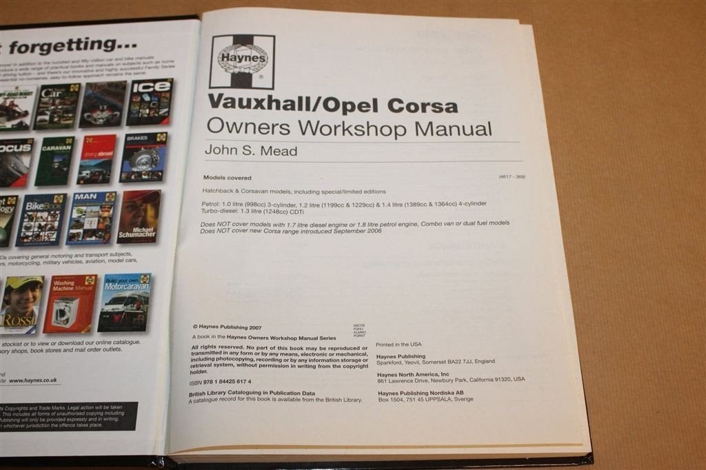 Vauxhall Opel Corsa — Haynes Repair Manual 2003-2006, Auto diversen, Ophalen of Verzenden