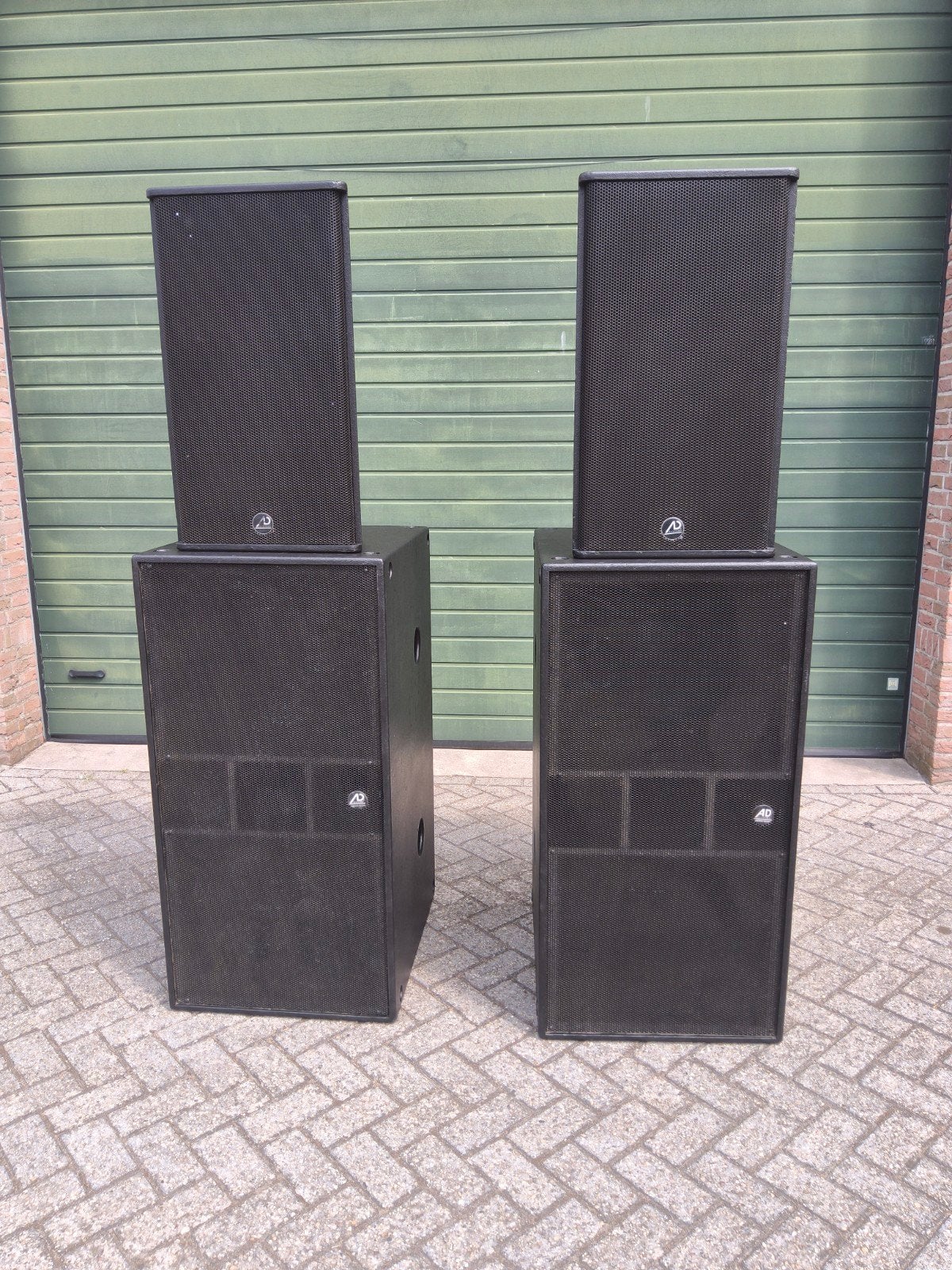 AD Systems PA speakerset: 2x MA 15 + 2x B 218 subwoofers, Audio, Tv en Foto, Luidsprekers, Gebruikt, Speakerset, Basreflex, Ophalen