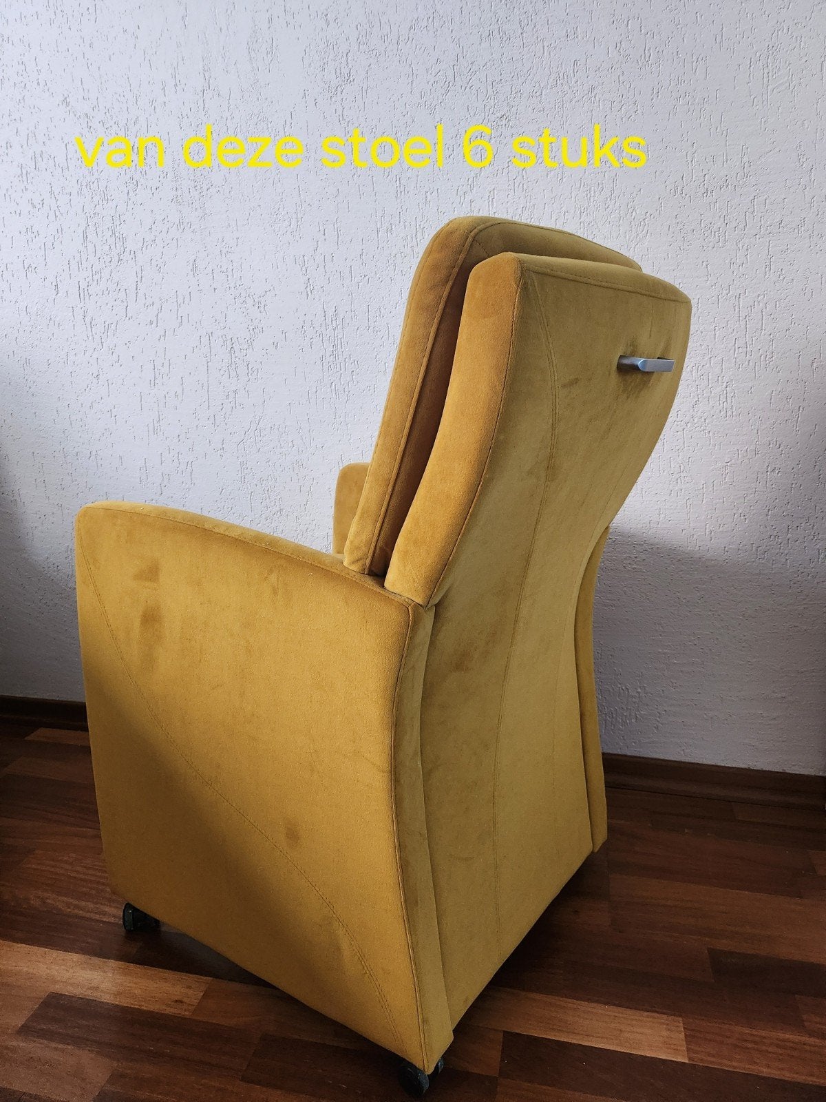 kamer/ eettafel stoelen 6 stuks €100,- per stuk, Ophalen, Minder dan 75 cm, Zo goed als nieuw, Stof