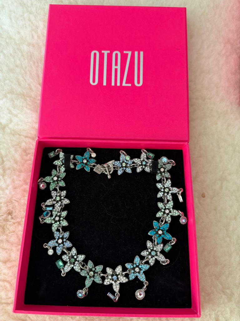 Otazu, Sieraden, Tassen en Uiterlijk, Kettingen, Met kristal, Overige materialen, Gebruikt, Blauw