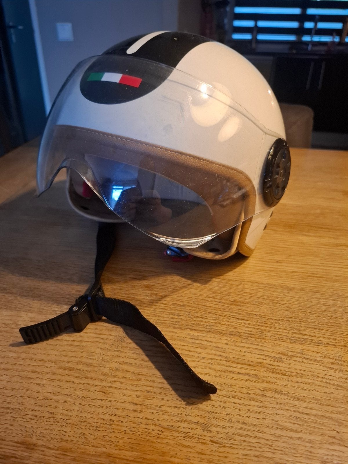Scooterhelm met Italiaanse vlag - Maat M, Ophalen, Gebruikt, Medium, Onbekend