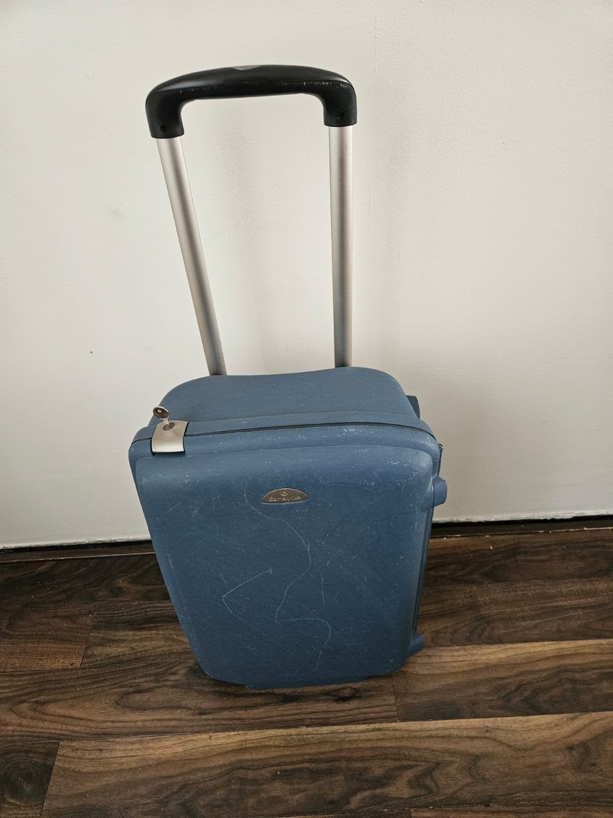 BLAUW SAMSONITE HARD CASE TROLLEY KOFFER 27 X 45 X 65 CM, Hard kunststof, 45 tot 55 cm, Wieltjes, Ophalen