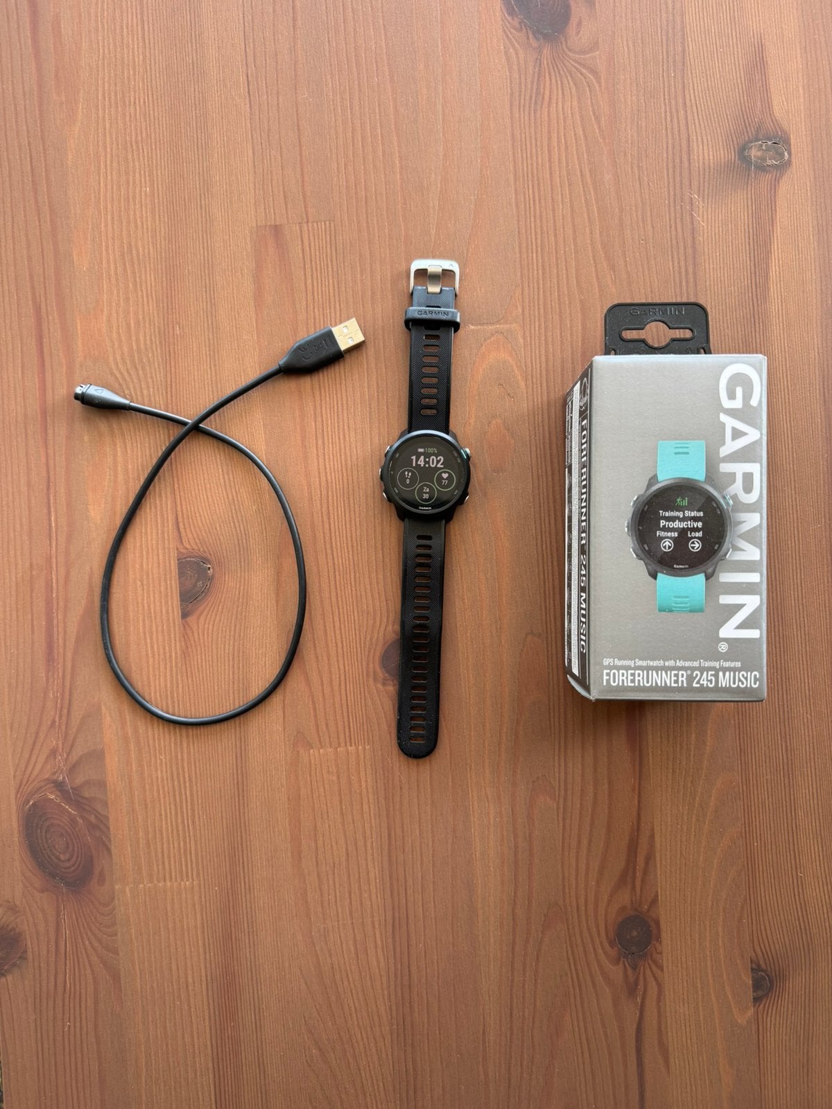 Garmin Forerunner 245 music, Gebruikt, Zwart, Ophalen of Verzenden, Waterdicht