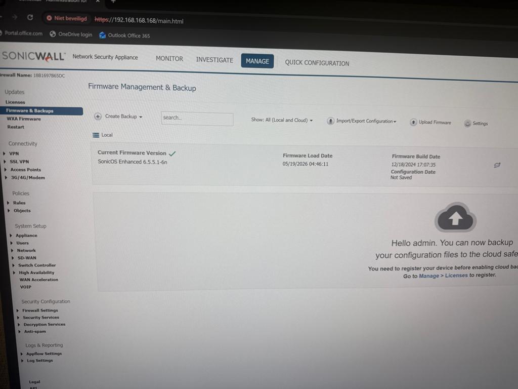 Dell Sonicwall TZ600 Firewall, Ophalen of Verzenden, Gebruikt, Router