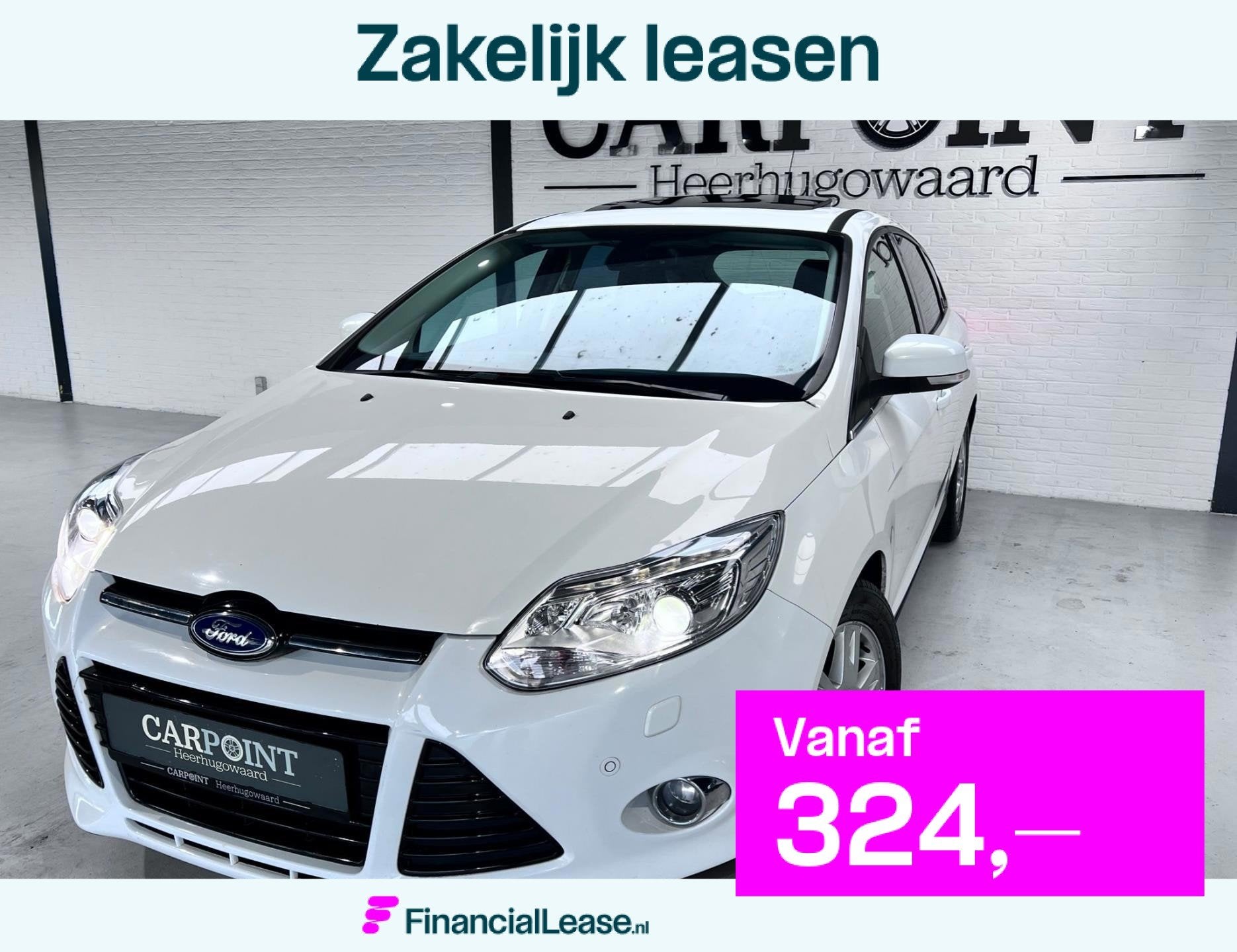 Ford Focus 1.0 EcoBoost Titanium 125PK 2013 Schuifdak Navi X, 125 pk, Wit, Origineel Nederlands, Bedrijf