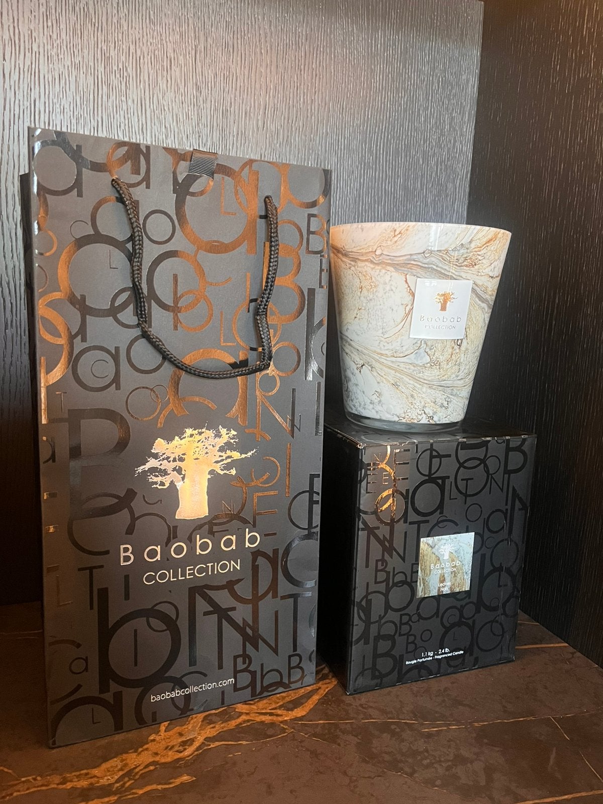 Baobab geurkaars nieuw met aankoopbon Leaves Naïs Max16, Ophalen of Verzenden, Zo goed als nieuw, Overige materialen, Minder dan 25 cm