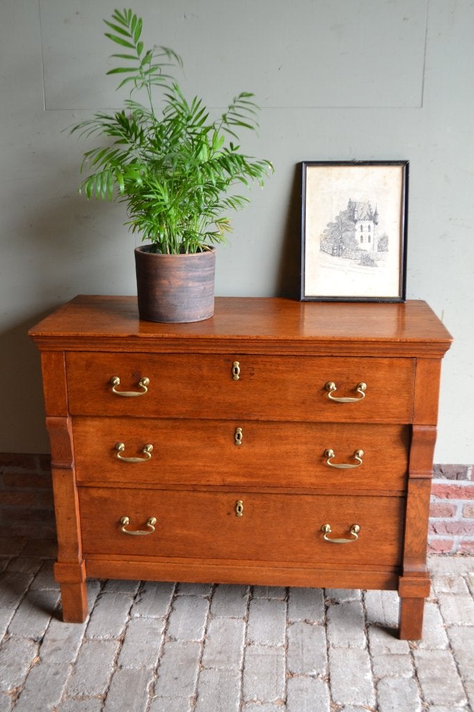 Prachtige antieke eiken houten ladekast, dressoir, commode., Verzenden