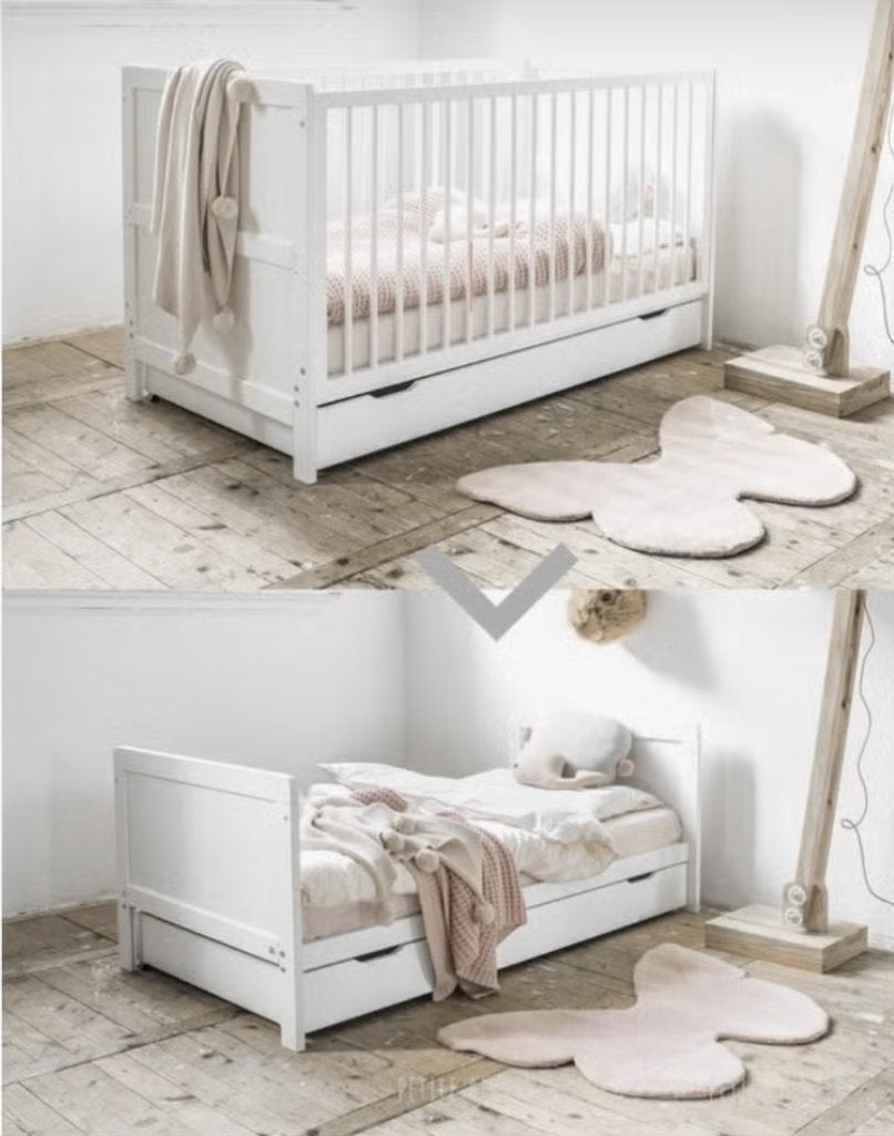 3-in-1 meegroeibed (140x70) in nieuwstaat, helemaal compleet, 70 tot 85 cm, 140 tot 160 cm, Zo goed als nieuw, Ophalen