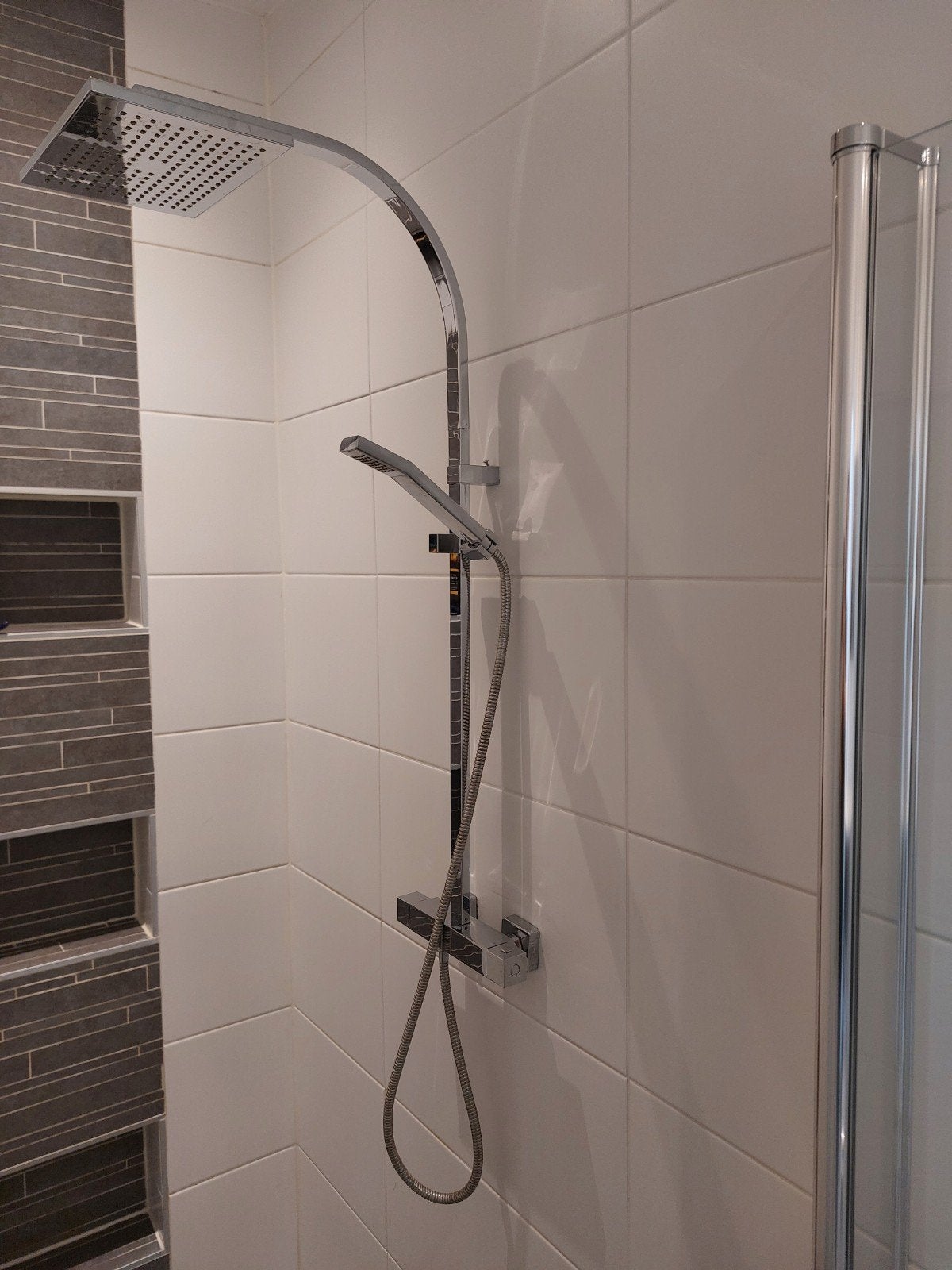 Moderne Regendoucheset met Thermostaatkraan, Ophalen, Gebruikt, Chroom, Douche