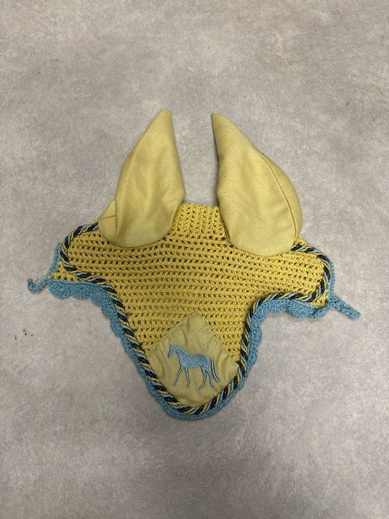 Oornetje geel blauw cob, Dieren en Toebehoren, Paarden en Pony's | Hoofdstellen en Tuigage, Ophalen of Verzenden, Gebruikt