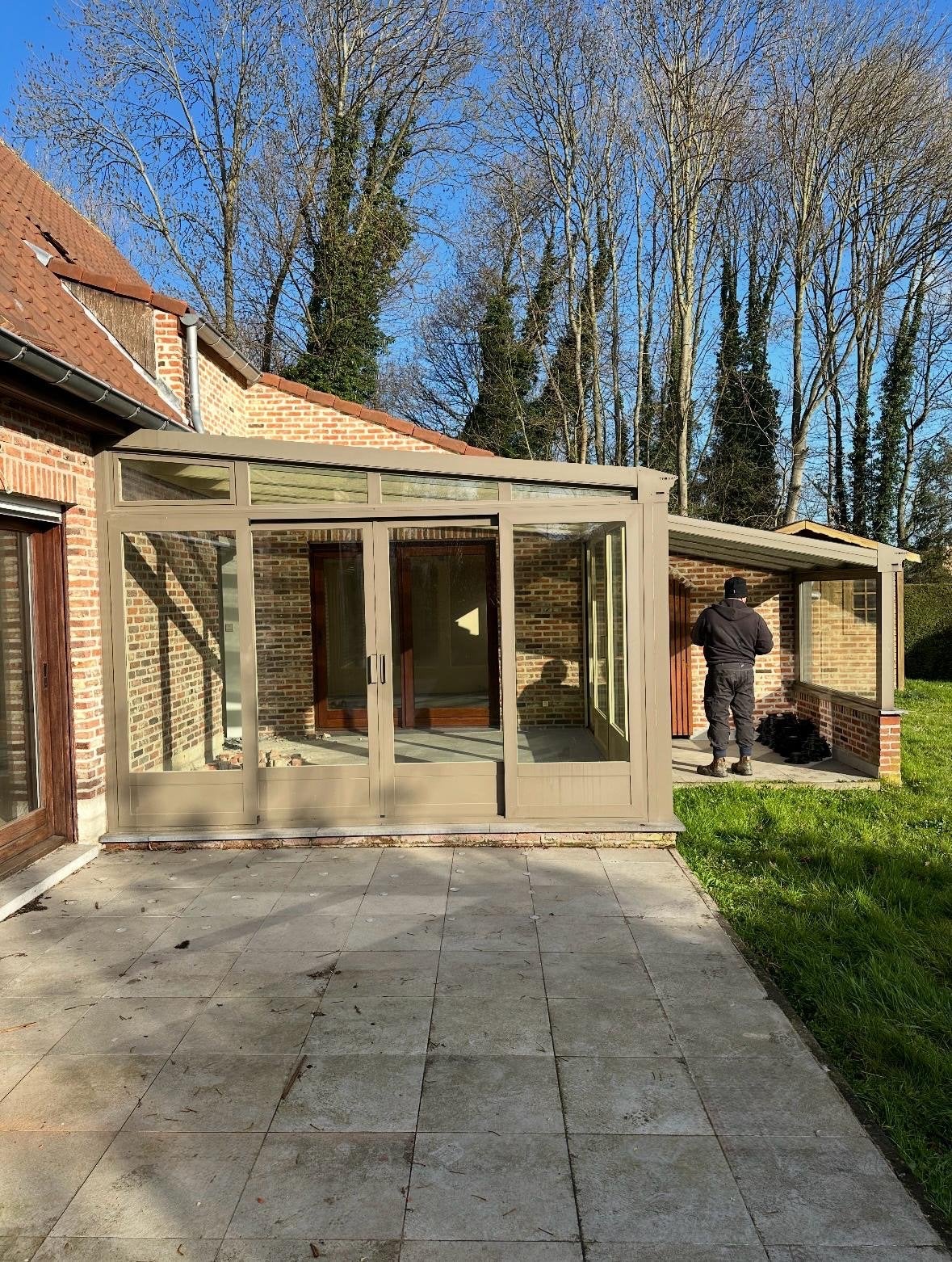 Dakplaten voor veranda/serre - Dubbel glas, aluminium, Zo goed als nieuw, 15 m² of meer, Metaal, Grijs