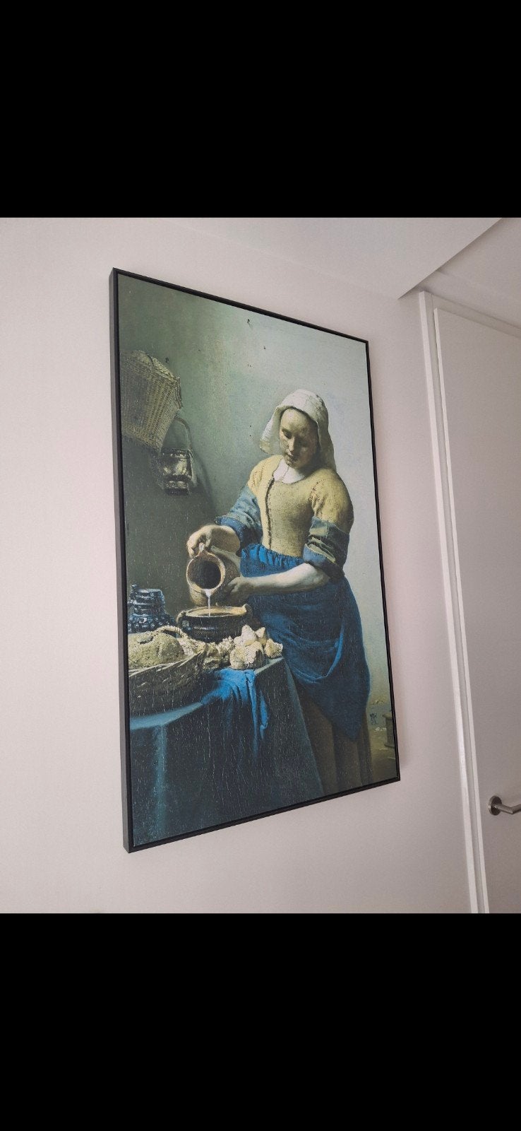 Schilderij Het Melkmeisje - Johannes Vermeer reproductie, Antiek en Kunst, Ophalen