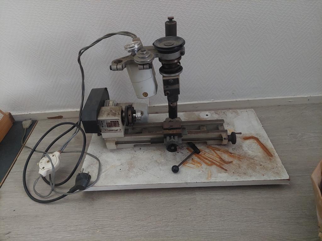 Unimat 3 Draaibank met Gereedschap en Materiaal, Doe-het-zelf en Verbouw, Draaibanken, Ophalen, Gebruikt, Emco Unimat, Info@emco-world.com