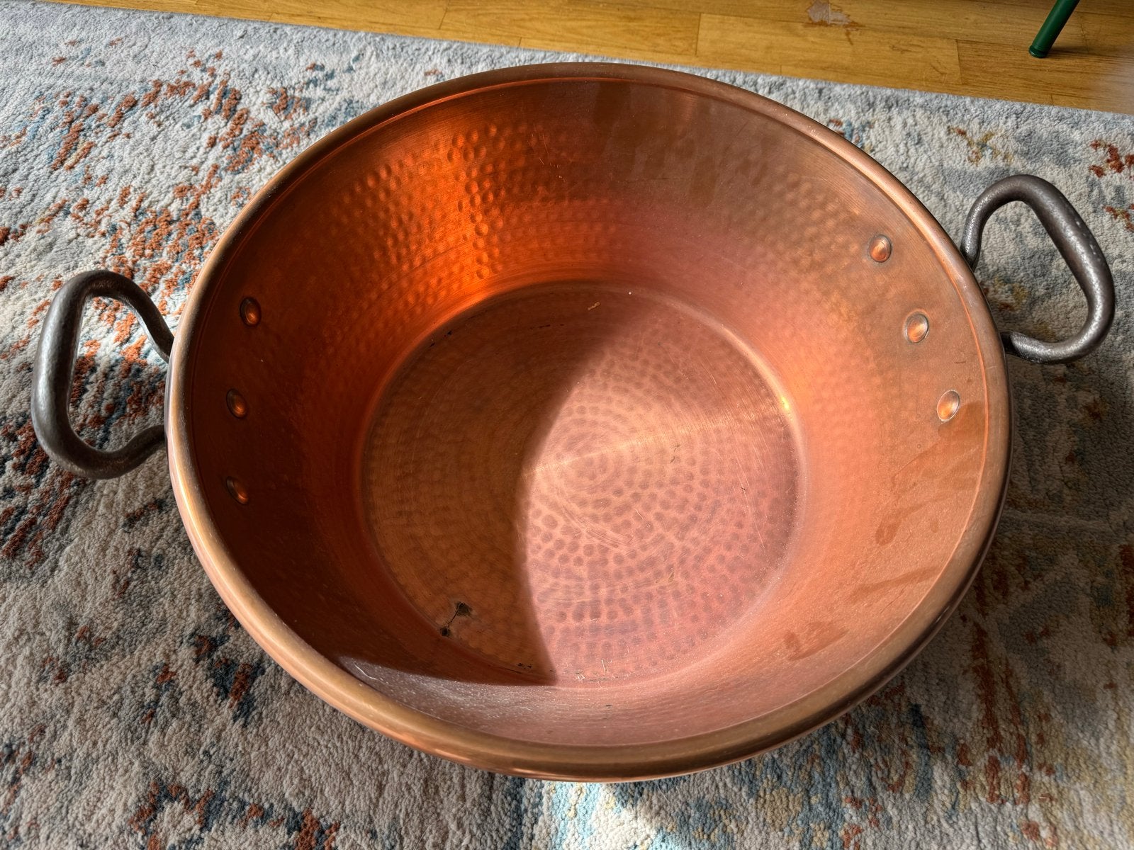 Grote, zware koperen Franse jampan - 40 cm, 3 kg, Ophalen of Verzenden, Koper
