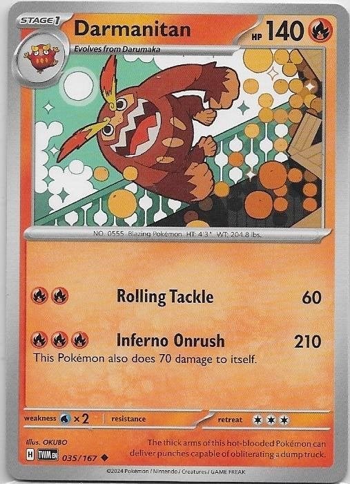 Twilight Masquerade,  Darmanitan [uncommon] 35/167, Verzenden, Nieuw, Losse kaart