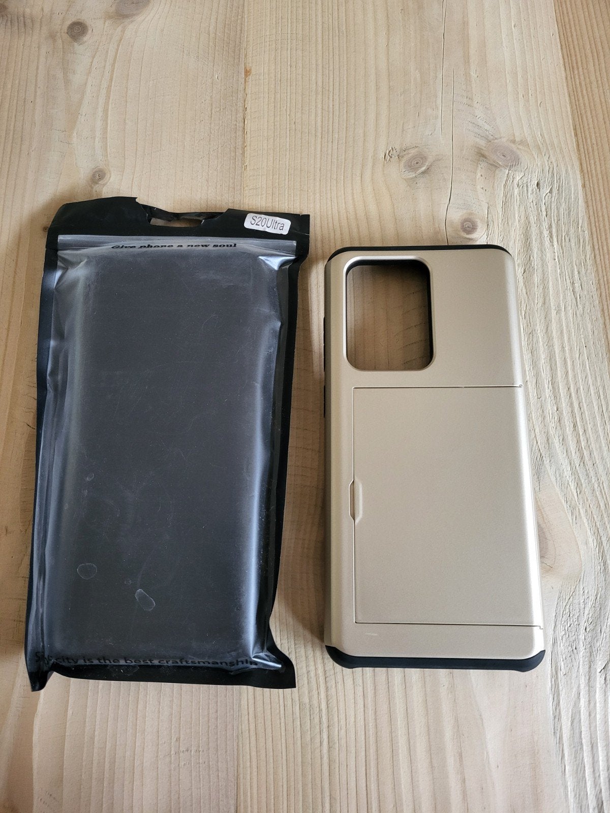 Telefoonhoesje Samsung S20 Ultra - Goud met Kaarthouder, Ophalen of Verzenden, Nieuw, Overige modellen, Hoesje of Tasje