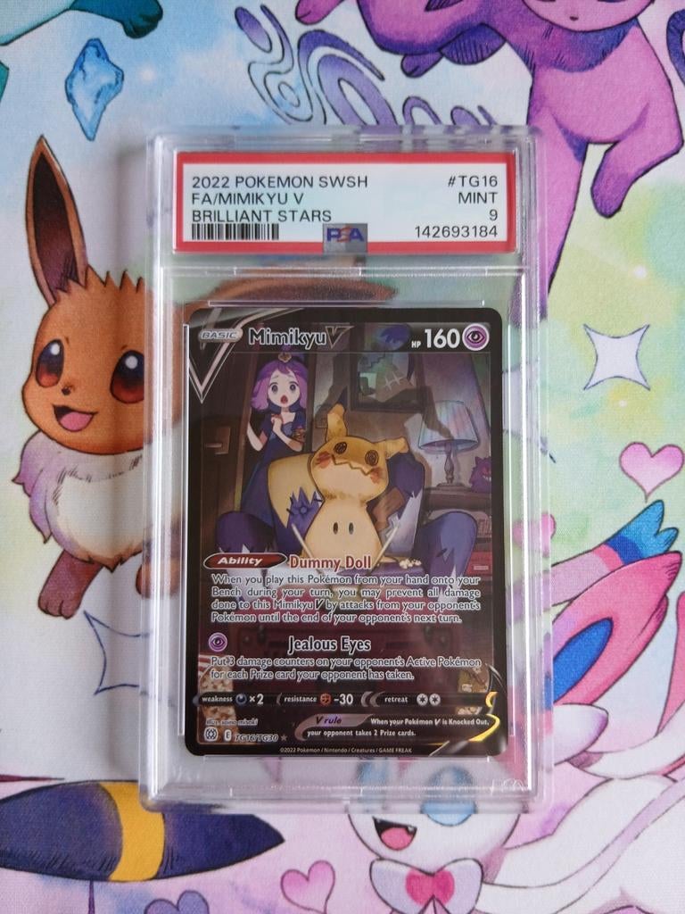 Mimikyu V #TG16/TG30 ( PSA 9 ) Pokémon Brilliant Stars, Verzenden, Nieuw, Losse kaart, Foil