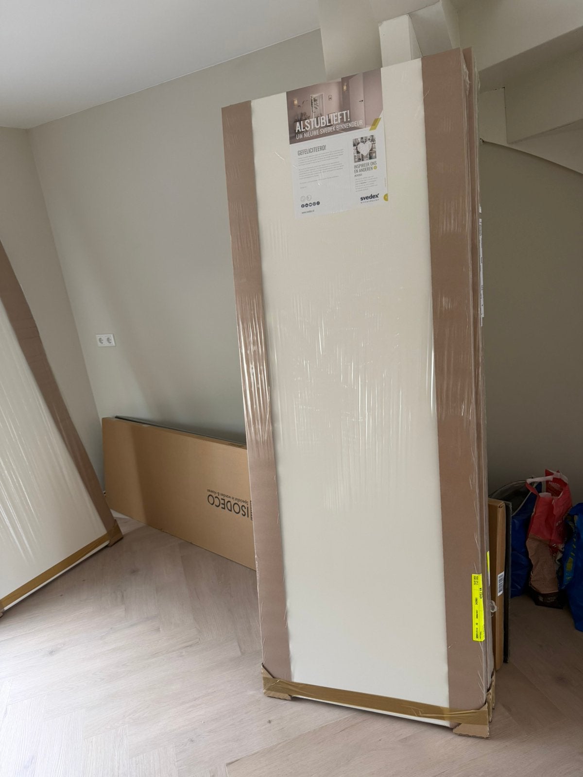 Svedex honinggraat binnendeuren. Alphine wit afgelakt., Ophalen, Zo goed als nieuw, Binnendeur, 200 tot 215 cm