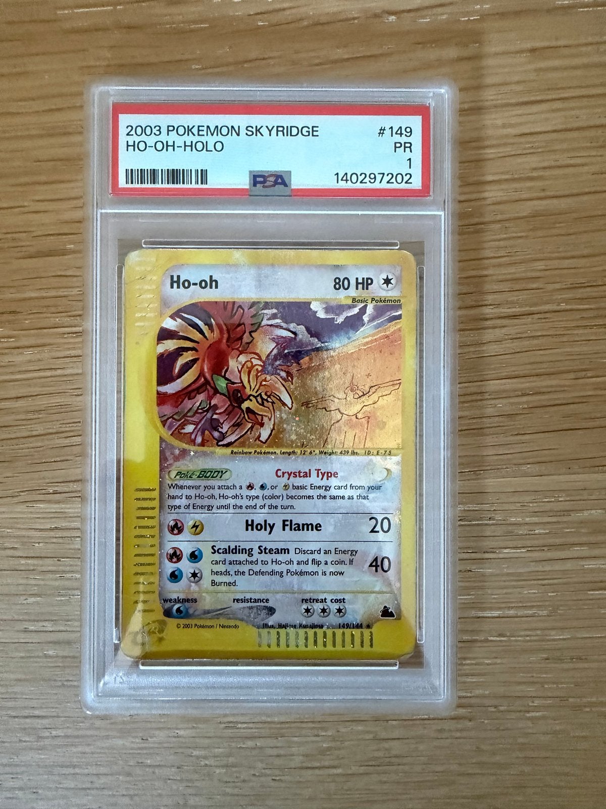 2003 Pokémon Skyridge Ho-Oh Holo #149 PSA 1, Ophalen of Verzenden, Gebruikt, Losse kaart