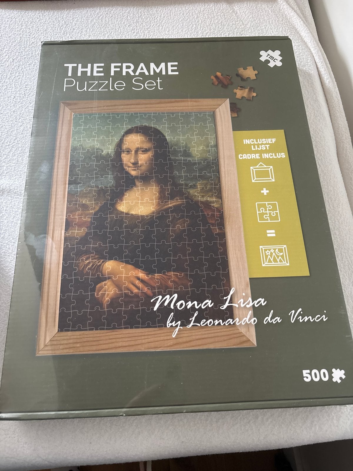 Mona Lisa Legpuzzel met Lijst - 500 Stukjes, Ophalen of Verzenden, 500 t/m 1500 stukjes, Nieuw, Legpuzzel