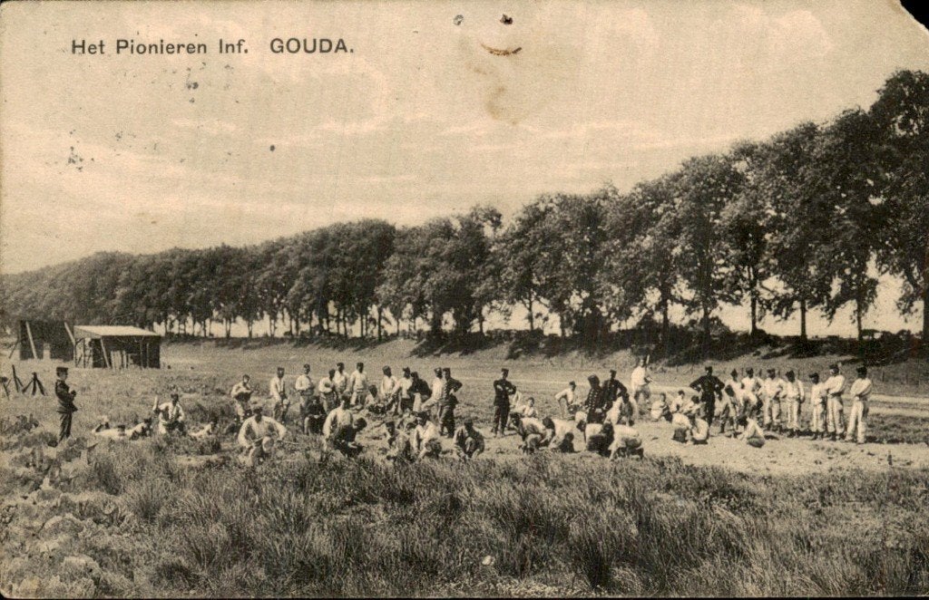 Gouda - Het Pionieren Inf. - Oefening, Ophalen of Verzenden, Voor 1920, Gelopen, Zuid-Holland
