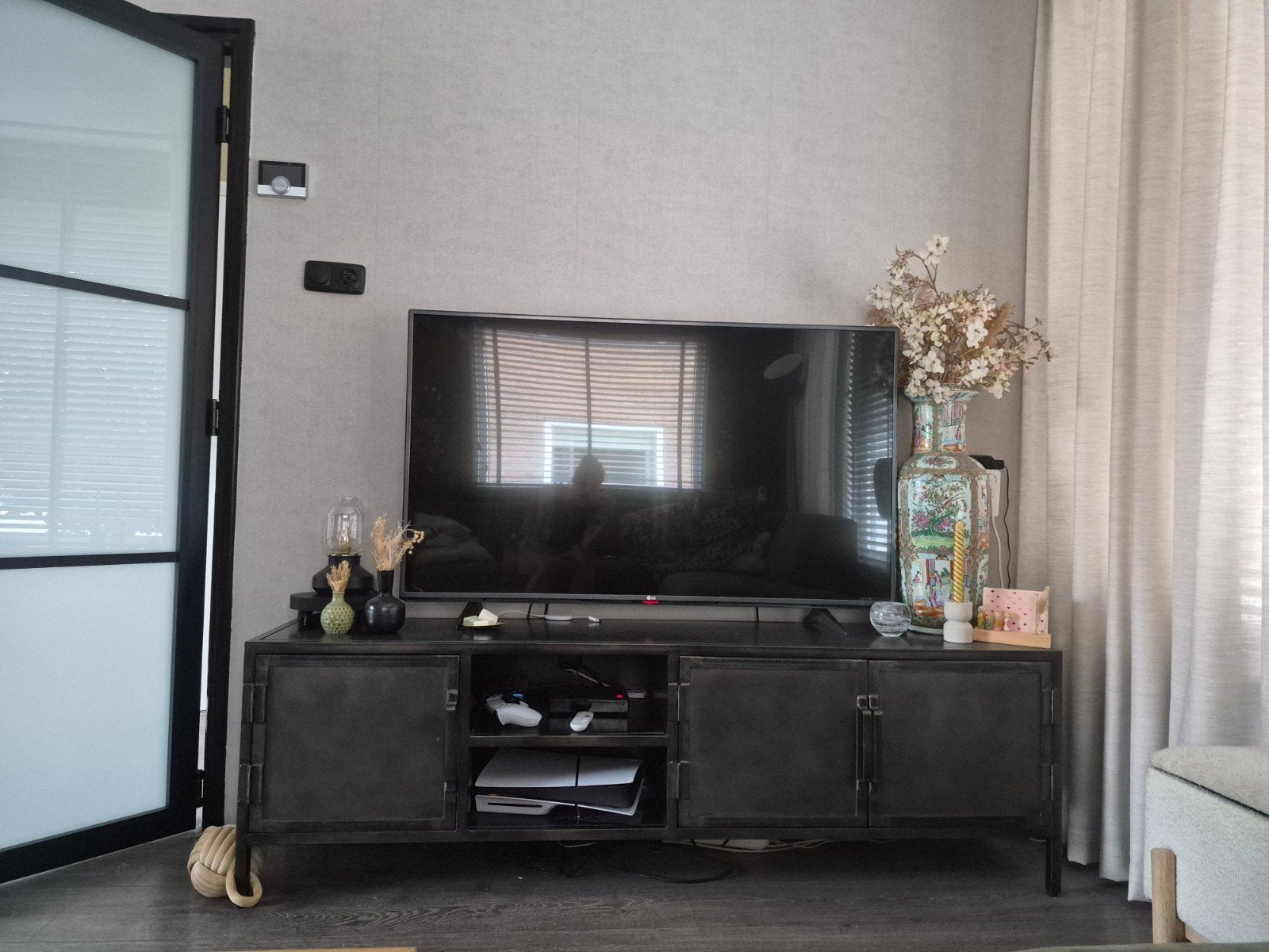 TV-Meubel Carpino Industrieel Staal 180cm Breed, Ophalen, Gebruikt, 150 tot 200 cm, Minder dan 100 cm
