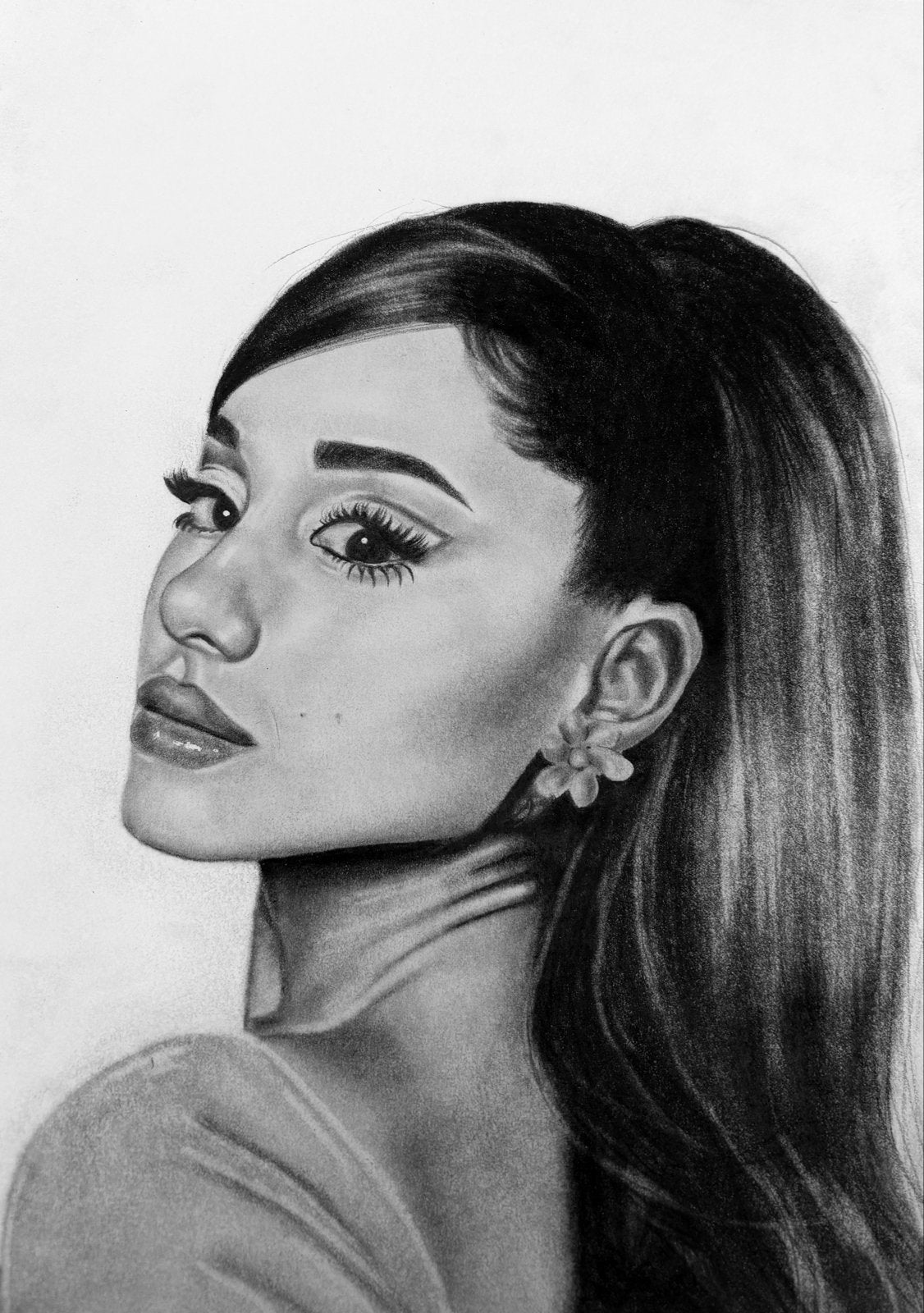 Handgetekend portret van Ariana Grande (28x21cm), Ophalen of Verzenden